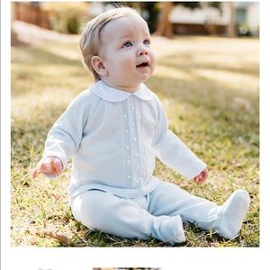 Feltman Brothers Bros blue sweater set Peter Pan collar 6 months